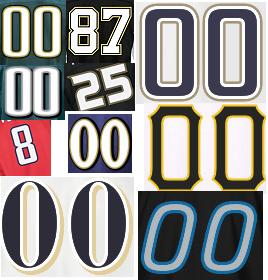 (image for)  Pro Football/Hockey/Baseball Numbers (6" & below) - Click Image to Close